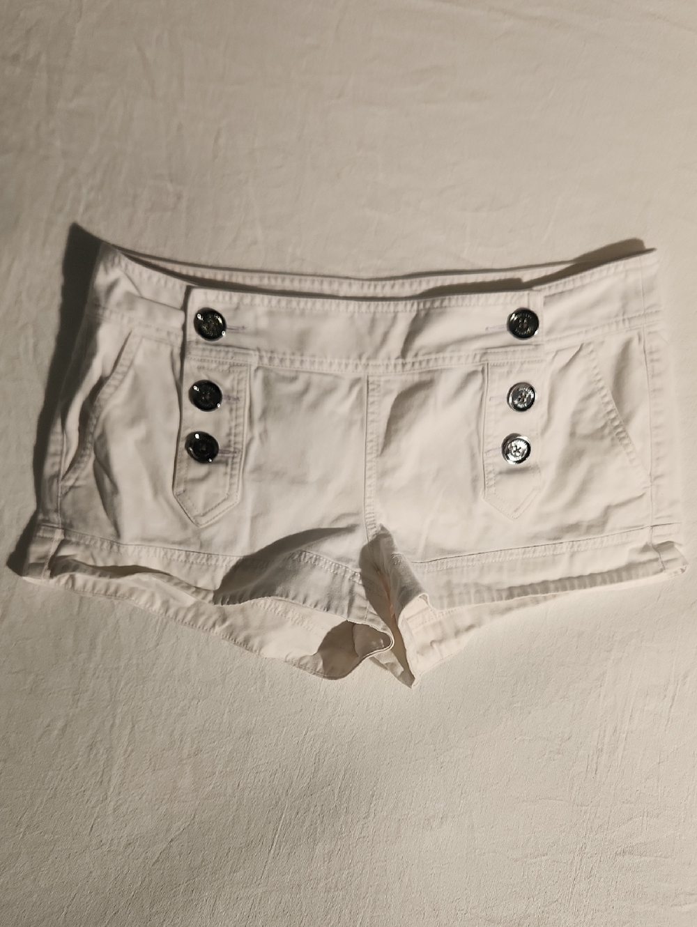 Express White Low-Rise Sailor Button Shorts 10